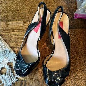 Saks Fifth Avenue Black Wedge Shoes